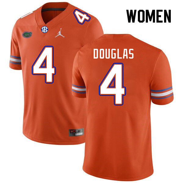 Women #4 Caleb Douglas Florida Gators College Football Jerseys Stitched Sale-Orange
